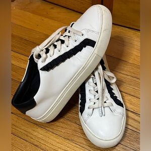 Tory Burch Navy Ruffle Sneaker